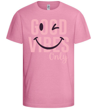 Winking Smiley Design - Basic kids t-shirt_PINK ORCHID_front