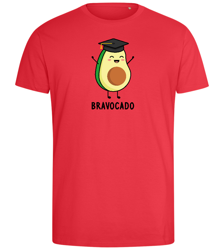 Graduation Bravocado Design - Comfort men's fitted t-shirt_BRIGHT RED_front