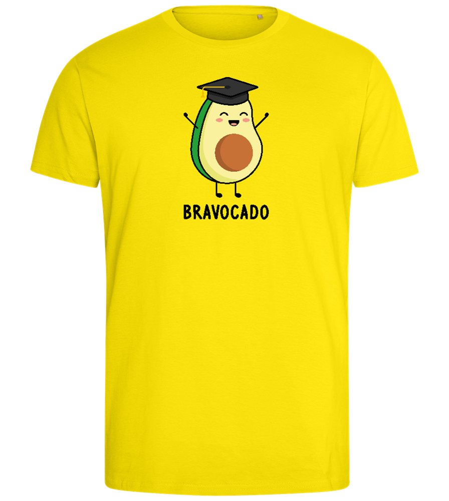 Graduation Bravocado Design - Comfort men's fitted t-shirt_YELLOW_front