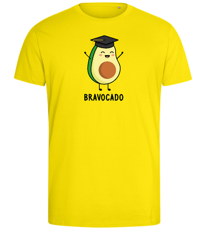 Graduation Bravocado Design - Comfort men's fitted t-shirt_YELLOW_front