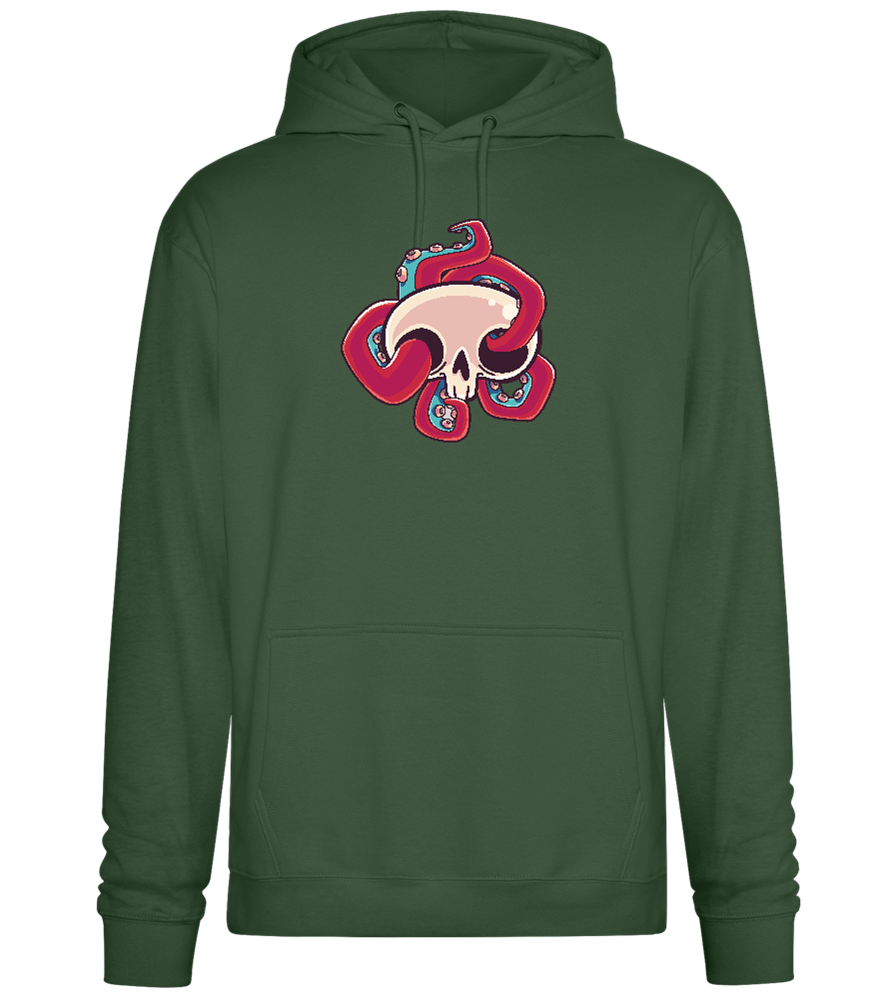 Squid Skull Design - Premium Essential Unisex Hoodie_GREEN BOTTLE_front