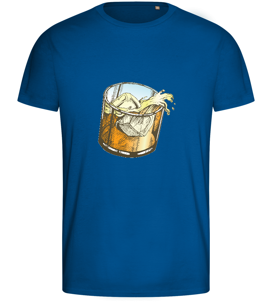 Whiskey Glass Design - Basic men's fitted t-shirt_ROYAL_front