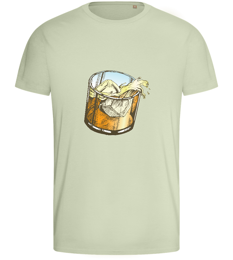 Whiskey Glass Design - Basic men's fitted t-shirt_SILESTONE_front