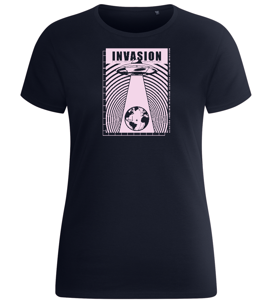 Invasion Ufo Design - Basic women's fitted t-shirt_FRENCH NAVY_front