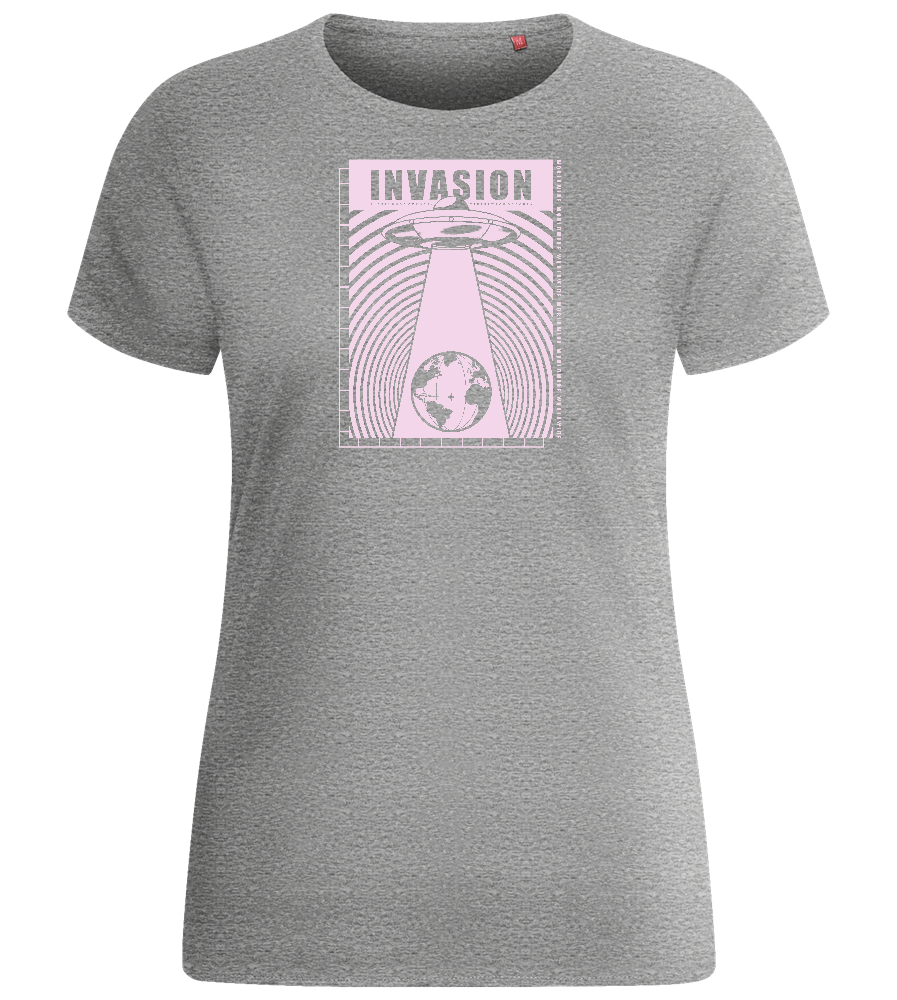 Invasion Ufo Design - Basic women's fitted t-shirt_ORION GREY_front