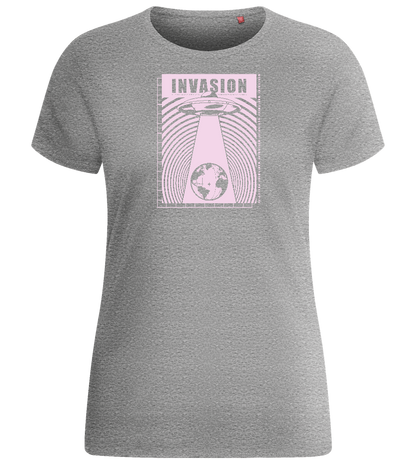 Invasion Ufo Design - Basic women's fitted t-shirt_ORION GREY_front