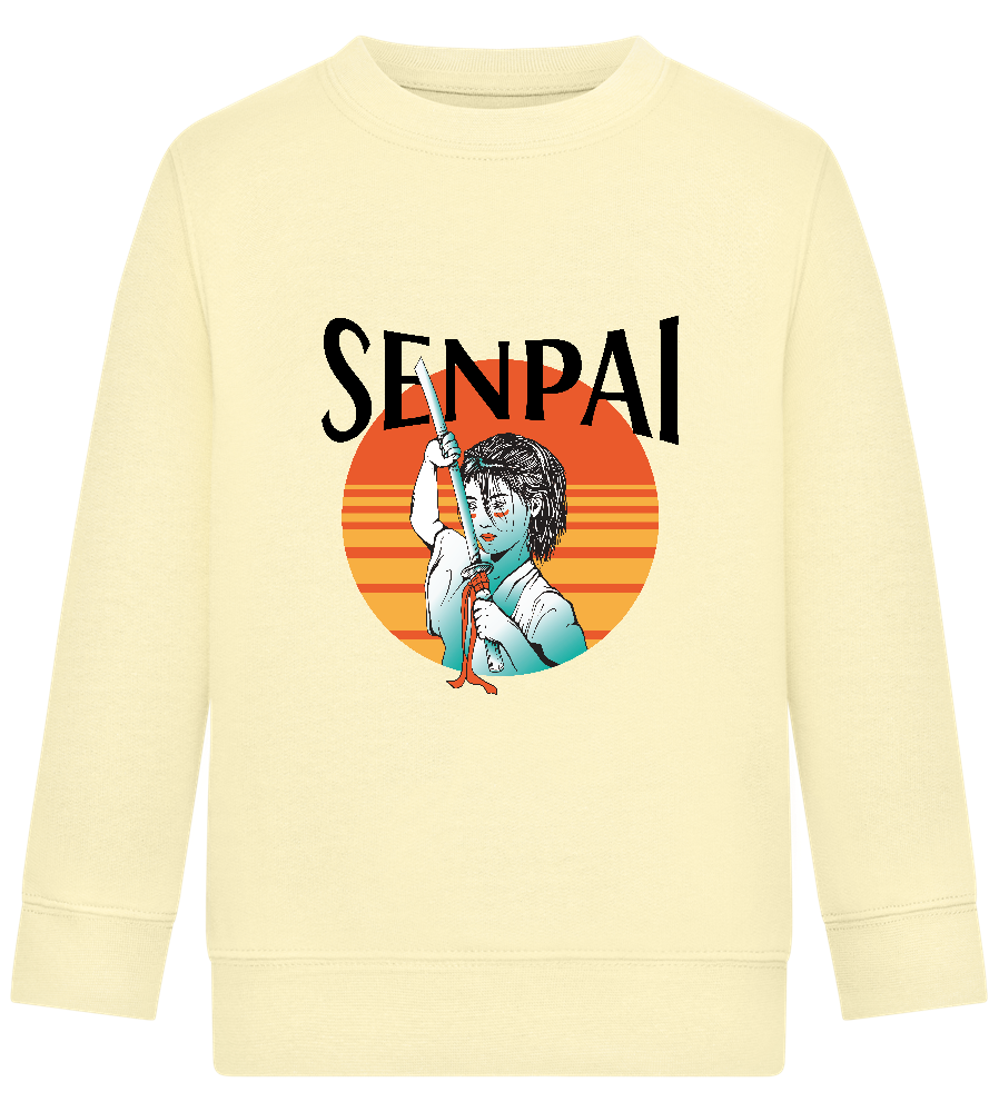 Senpai Sunset Design - Comfort Kids Sweater_AMARELO CLARO_front