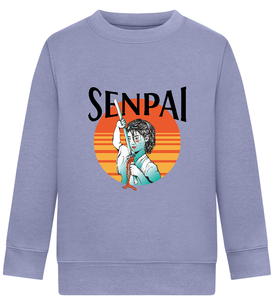 Senpai Sunset Design - Comfort Kids Sweater_BLUE_front