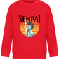 Senpai Sunset Design - Comfort Kids Sweater_BRIGHT RED_front