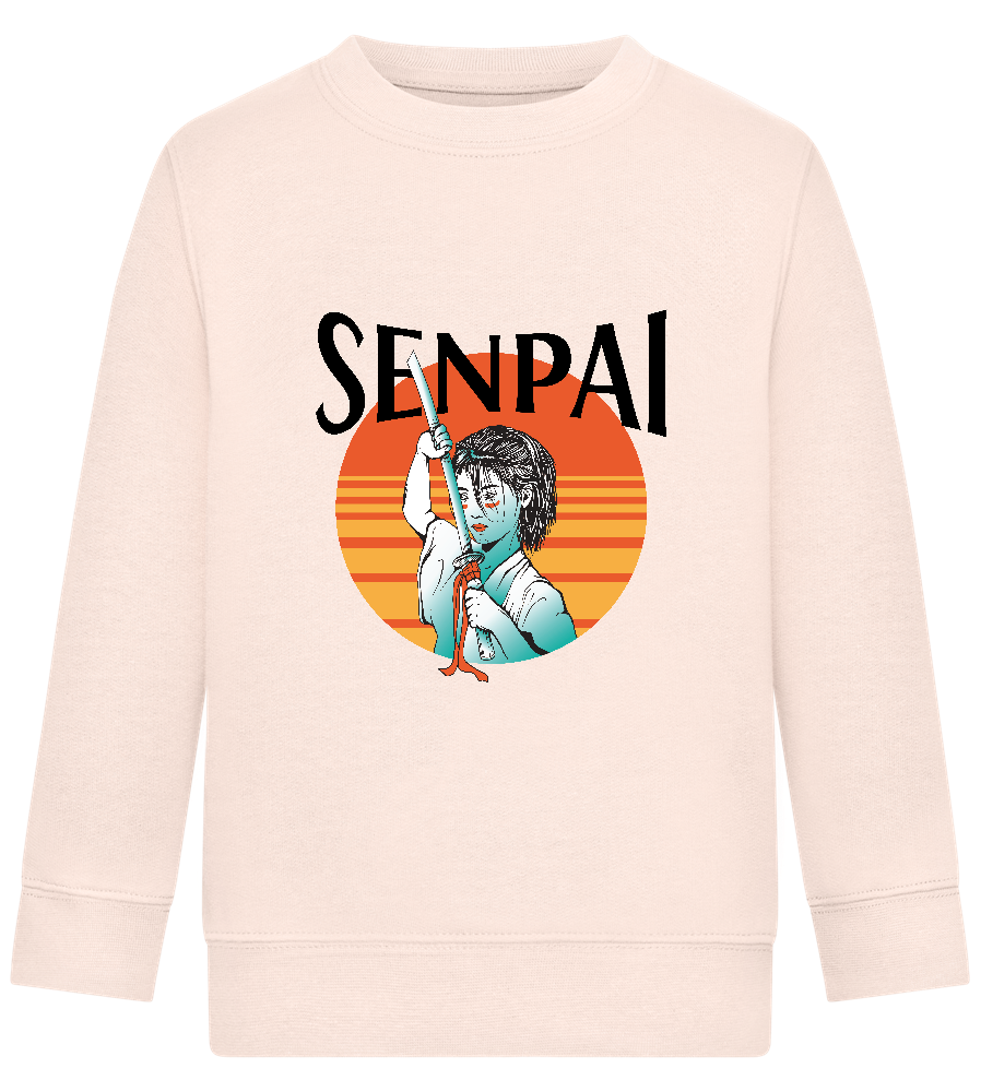 Senpai Sunset Design - Comfort Kids Sweater_LIGHT PEACH ROSE_front