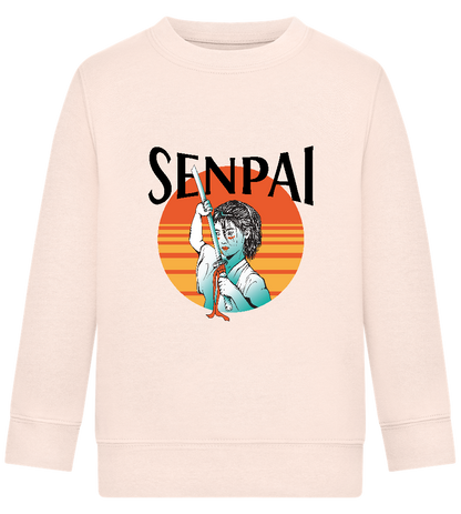 Senpai Sunset Design - Comfort Kids Sweater_LIGHT PEACH ROSE_front