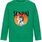 Senpai Sunset Design - Comfort Kids Sweater_MEADOW GREEN_front