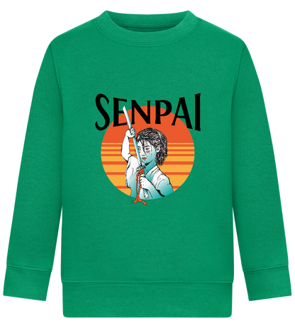 Senpai Sunset Design - Comfort Kids Sweater_MEADOW GREEN_front