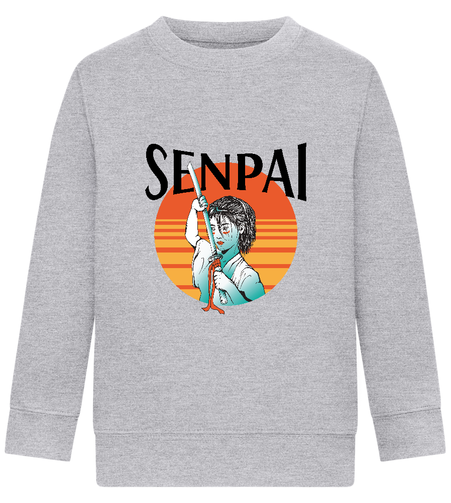 Senpai Sunset Design - Comfort Kids Sweater_ORION GREY II_front