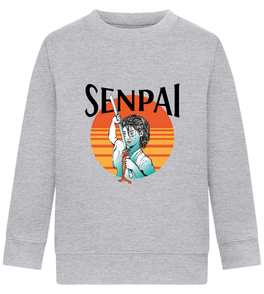 Senpai Sunset Design - Comfort Kids Sweater_ORION GREY II_front