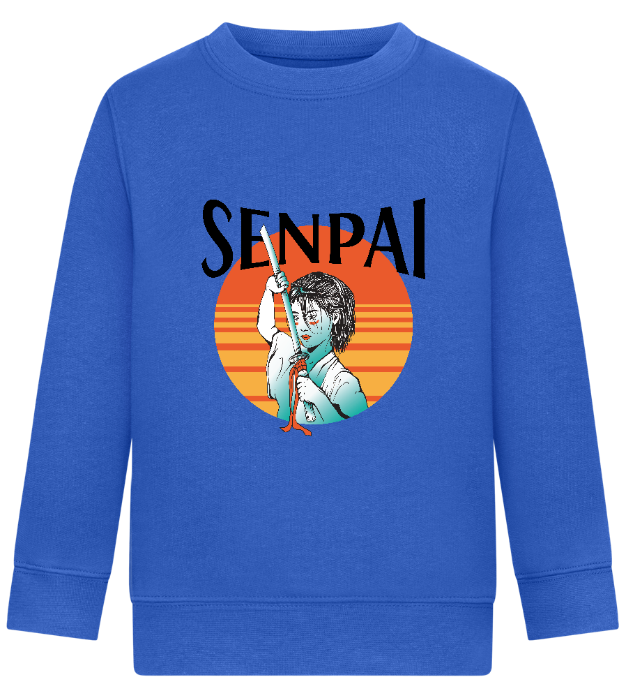 Senpai Sunset Design - Comfort Kids Sweater_ROYAL_front