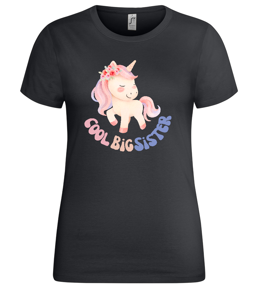 Cool Big Sister Unicorn Design - Premium women's t-shirt_DARK GRAY_front