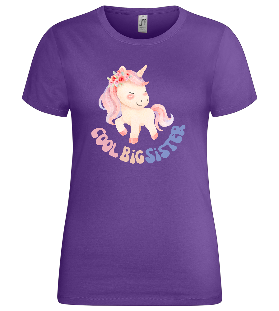 Cool Big Sister Unicorn Design - Premium women's t-shirt_DARK PURPLE_front