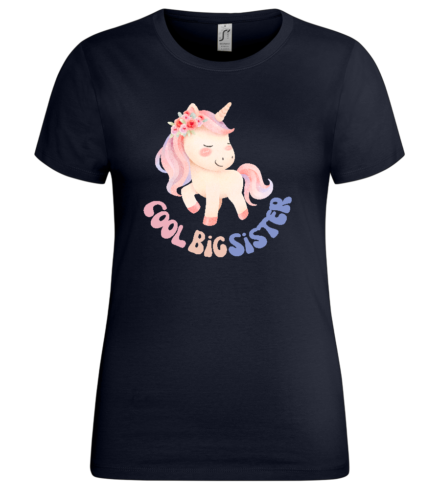 Cool Big Sister Unicorn Design - Premium women's t-shirt_FRENCH NAVY_front