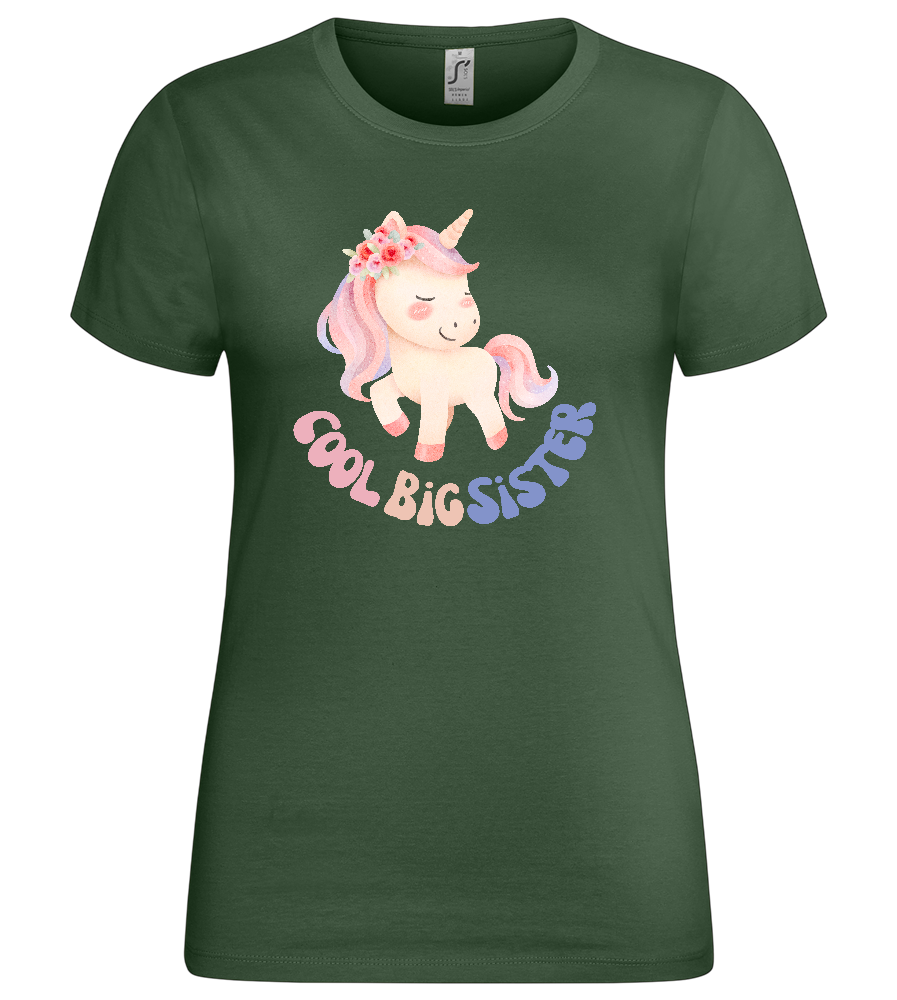 Cool Big Sister Unicorn Design - Premium women's t-shirt_GREEN BOTTLE_front