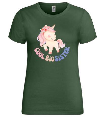 Cool Big Sister Unicorn Design - Premium women's t-shirt_GREEN BOTTLE_front