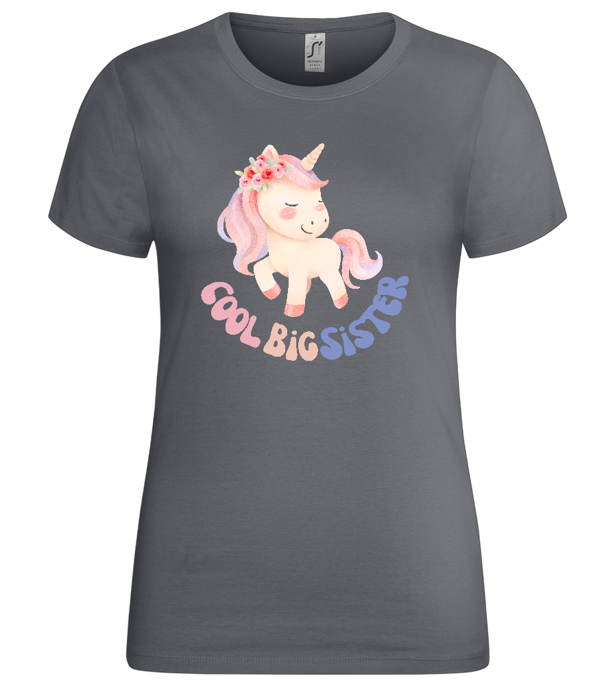 Cool Big Sister Unicorn Design - Premium women's t-shirt_MOUSE GREY_front