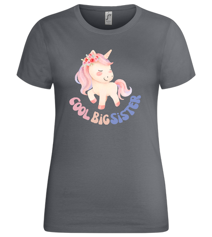 Cool Big Sister Unicorn Design - Premium women's t-shirt_MOUSE GREY_front