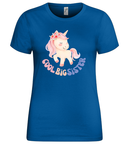 Cool Big Sister Unicorn Design - Premium women's t-shirt_ROYAL_front