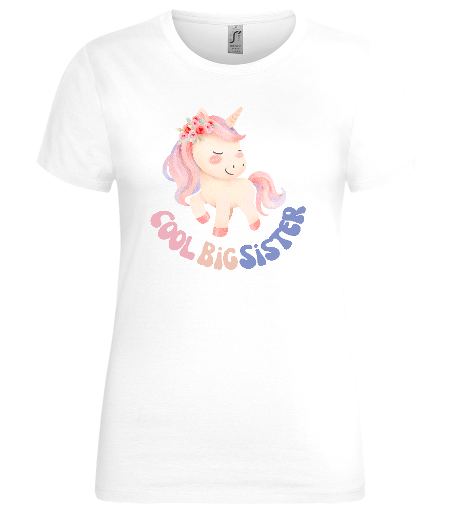 Cool Big Sister Unicorn Design - Premium women's t-shirt_WHITE_front