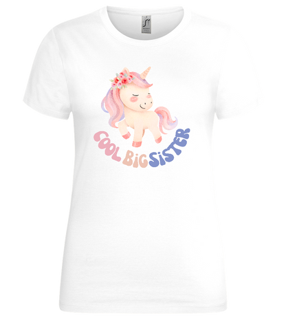 Cool Big Sister Unicorn Design - Premium women's t-shirt_WHITE_front