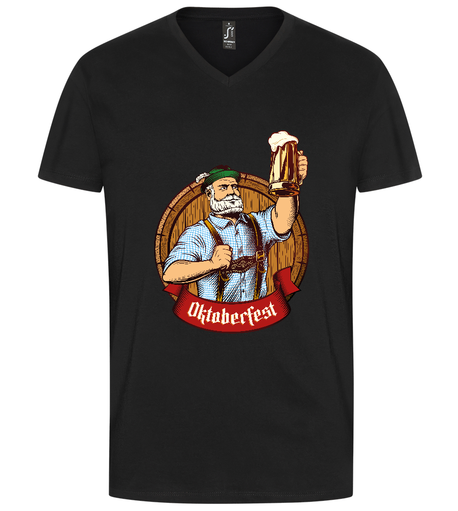 Oktoberfest Man Design - Premium men's v-neck t-shirt_DEEP BLACK_front