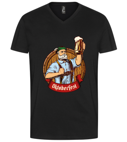 Oktoberfest Man Design - Premium men's v-neck t-shirt_DEEP BLACK_front