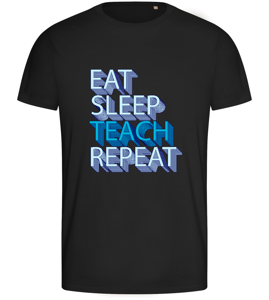 Teach and Repeat Design - Basic men's fitted t-shirt_DEEP BLACK_front