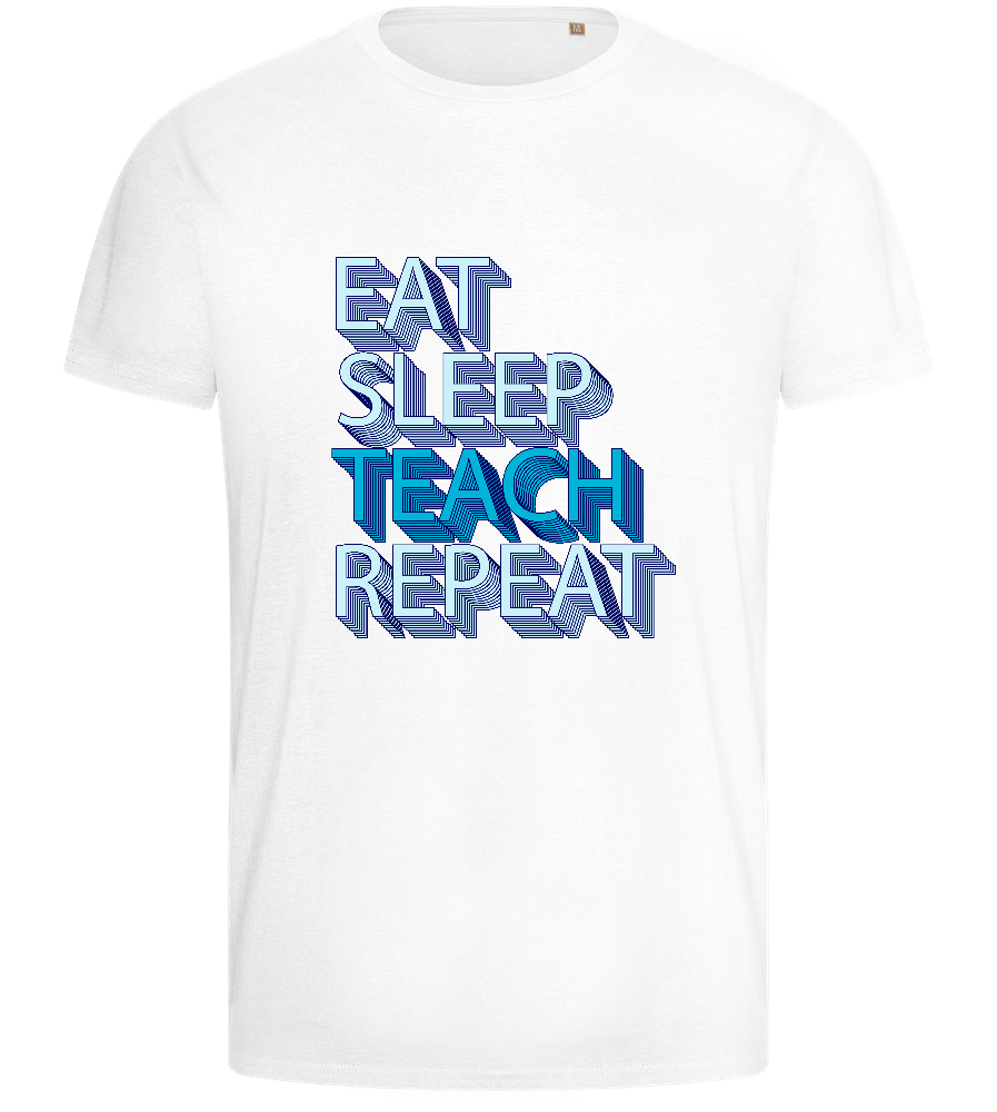 Teach and Repeat Design - Basic men's fitted t-shirt_WHITE_front