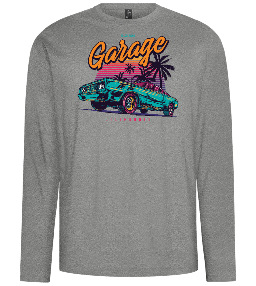 Car Garage Design - Comfort men's long sleeve t-shirt_ORION GREY_front