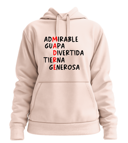Cualidades Mamá Design - Premium women's hoodie_LIGHT PEACH ROSE_front