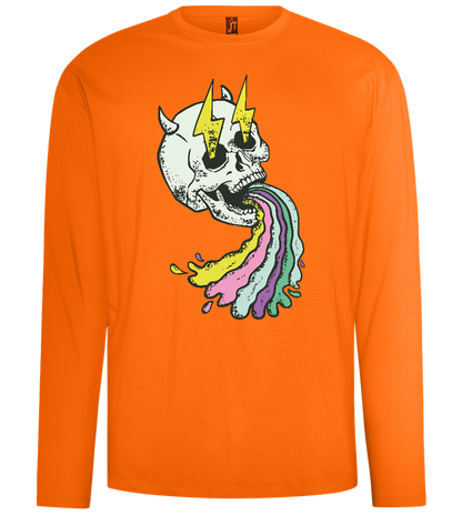 Rainbow Skull Thunders Design - Comfort men's long sleeve t-shirt_ORANGE_front