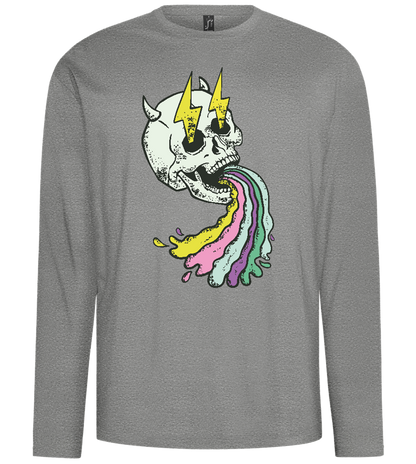 Rainbow Skull Thunders Design - Comfort men's long sleeve t-shirt_ORION GREY_front