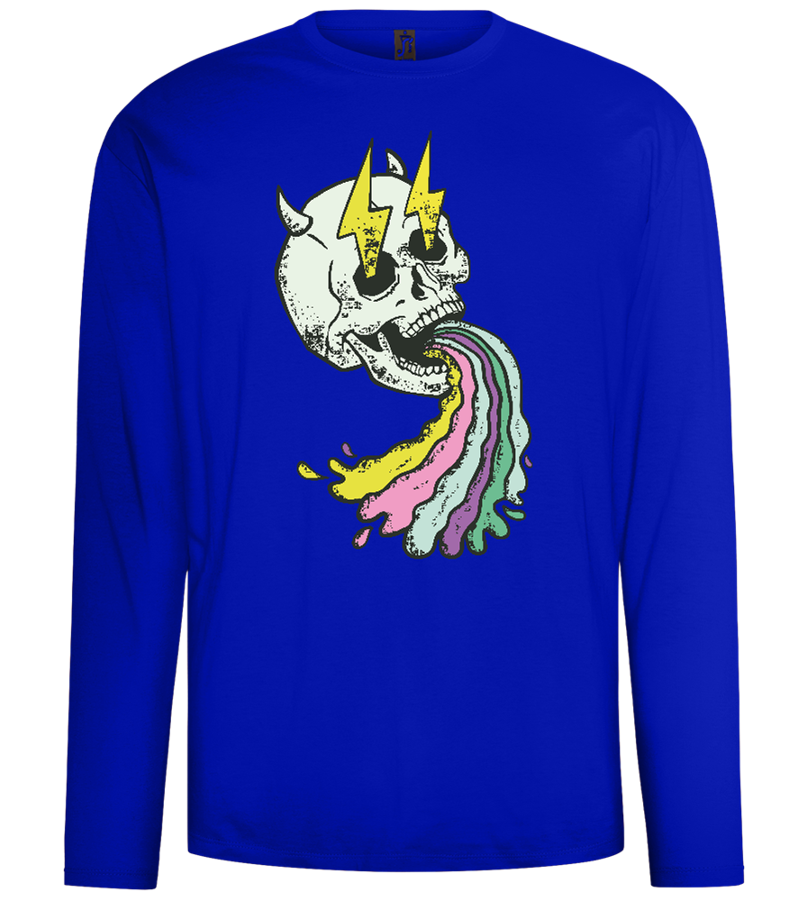 Rainbow Skull Thunders Design - Comfort men's long sleeve t-shirt_OVERSEAS_front