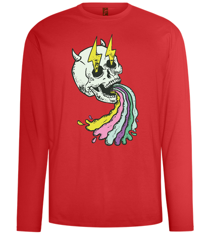 Rainbow Skull Thunders Design - Comfort men's long sleeve t-shirt_RED_front