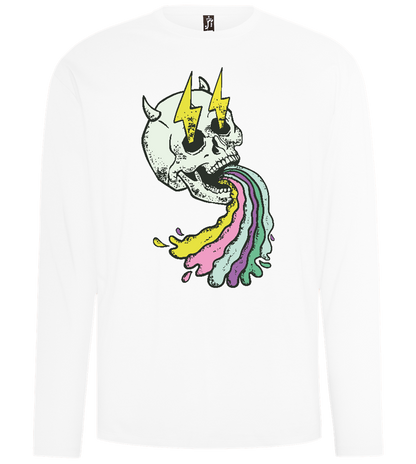 Rainbow Skull Thunders Design - Comfort men's long sleeve t-shirt_WHITE_front