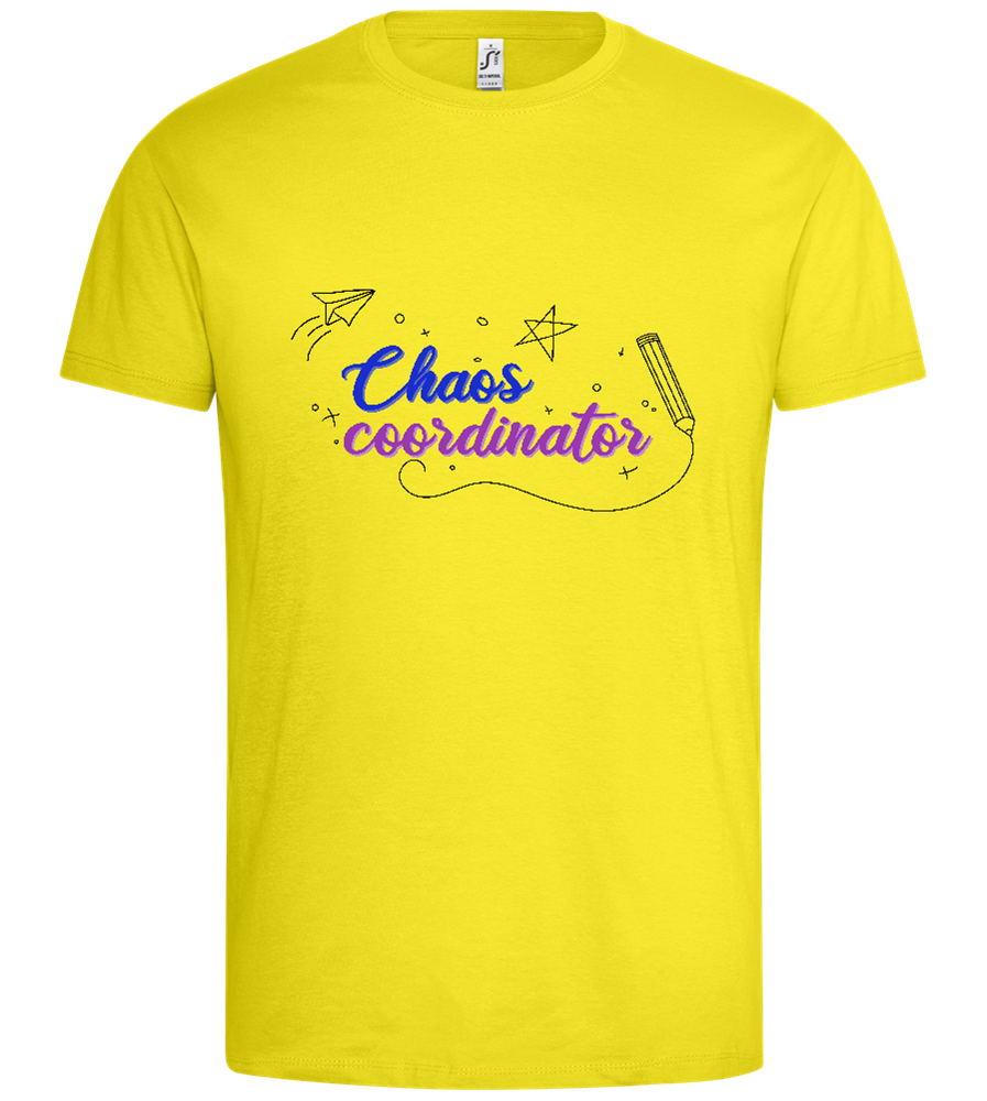 Chaos Coordinator Doodles Design - Premium men's t-shirt_LEMON_front