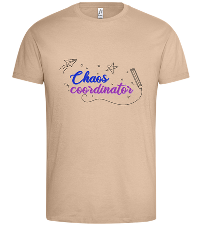 Chaos Coordinator Doodles Design - Premium men's t-shirt_SAND_front