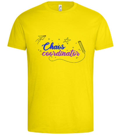 Chaos Coordinator Doodles Design - Premium men's t-shirt_YELLOW_front