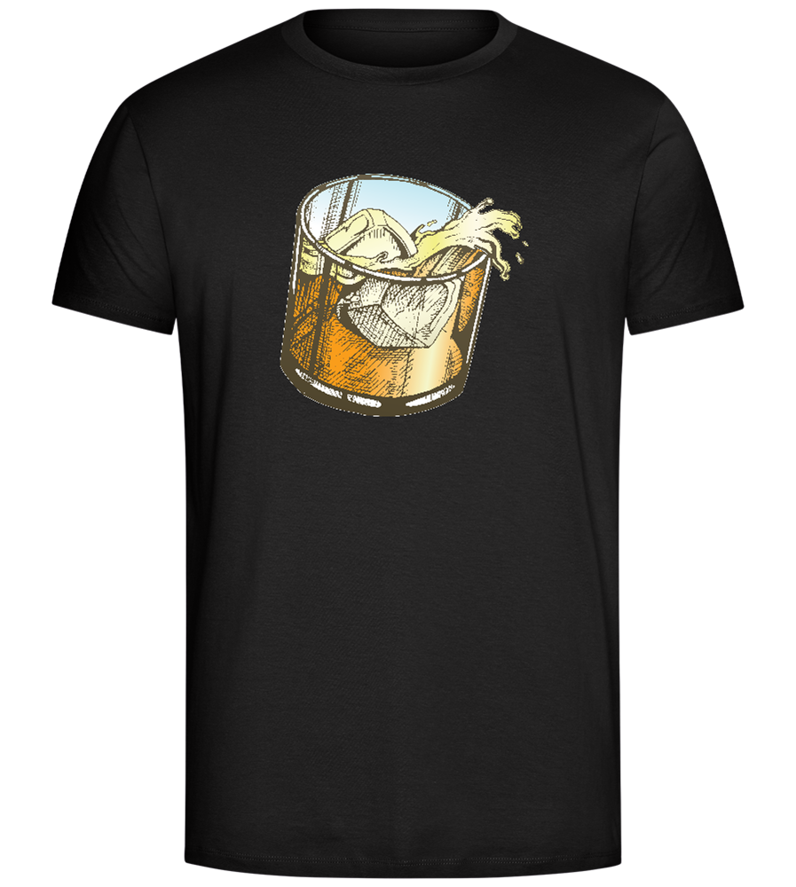 Whiskey Glass Design - Comfort Unisex T-Shirt_DEEP BLACK_front