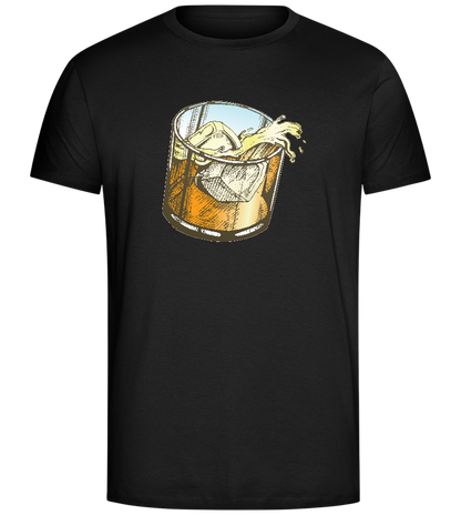 Whiskey Glass Design - Comfort Unisex T-Shirt_DEEP BLACK_front