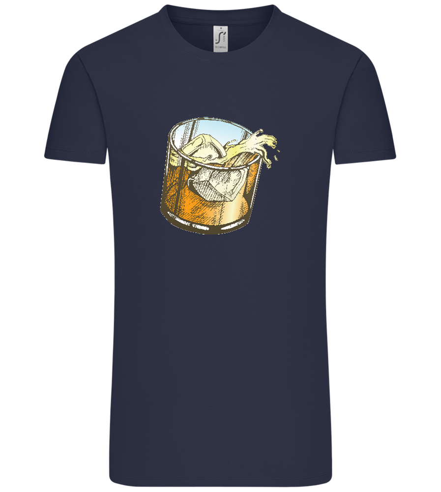 Whiskey Glass Design - Comfort Unisex T-Shirt_FRENCH NAVY_front