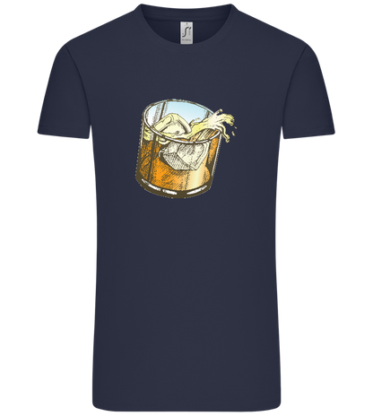 Whiskey Glass Design - Comfort Unisex T-Shirt_FRENCH NAVY_front