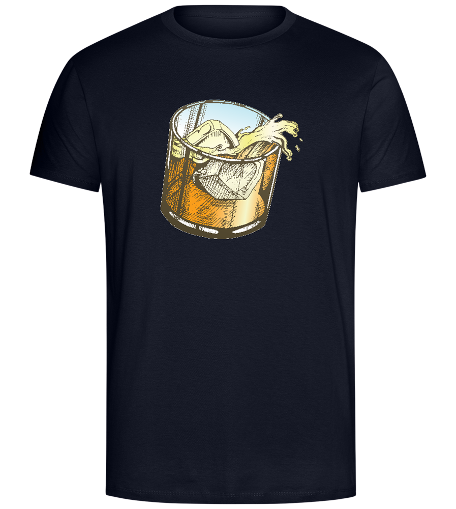 Whiskey Glass Design - Comfort Unisex T-Shirt_FRENCH NAVY_front