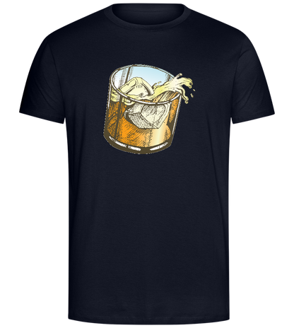 Whiskey Glass Design - Comfort Unisex T-Shirt_FRENCH NAVY_front